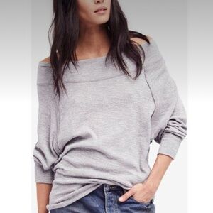 Free People Palisades Off the Shoulder Top (sweatshirt) size M